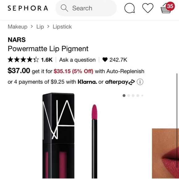 NARS Powermatte Lip Pigment in Give it Up - Picture 3 of 5